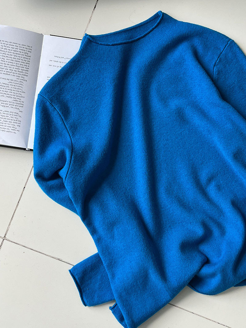 鹿西百搭柔软亲肤毛衣打底衫女秋冬半高领纯色针织衫T恤上衣ss848