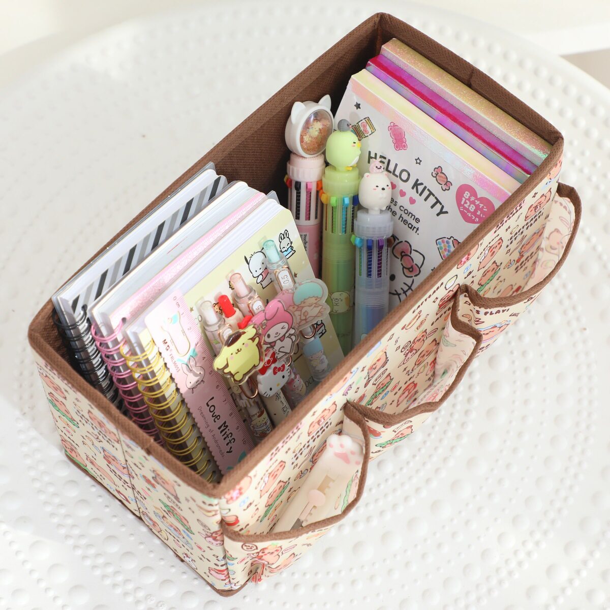 Cartoon Ins Style Kapibarado Dog Foldableable Desktop Storage Box Girls Makeup Sorting Box Without Lid