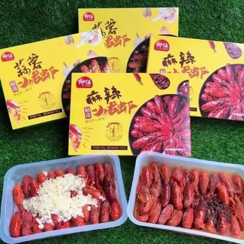 Liuwu Crayfish 700g*10 Boxes/Piece Garlic Spicy Semi-Finished Crayfish Boxed Commercial Wholesale