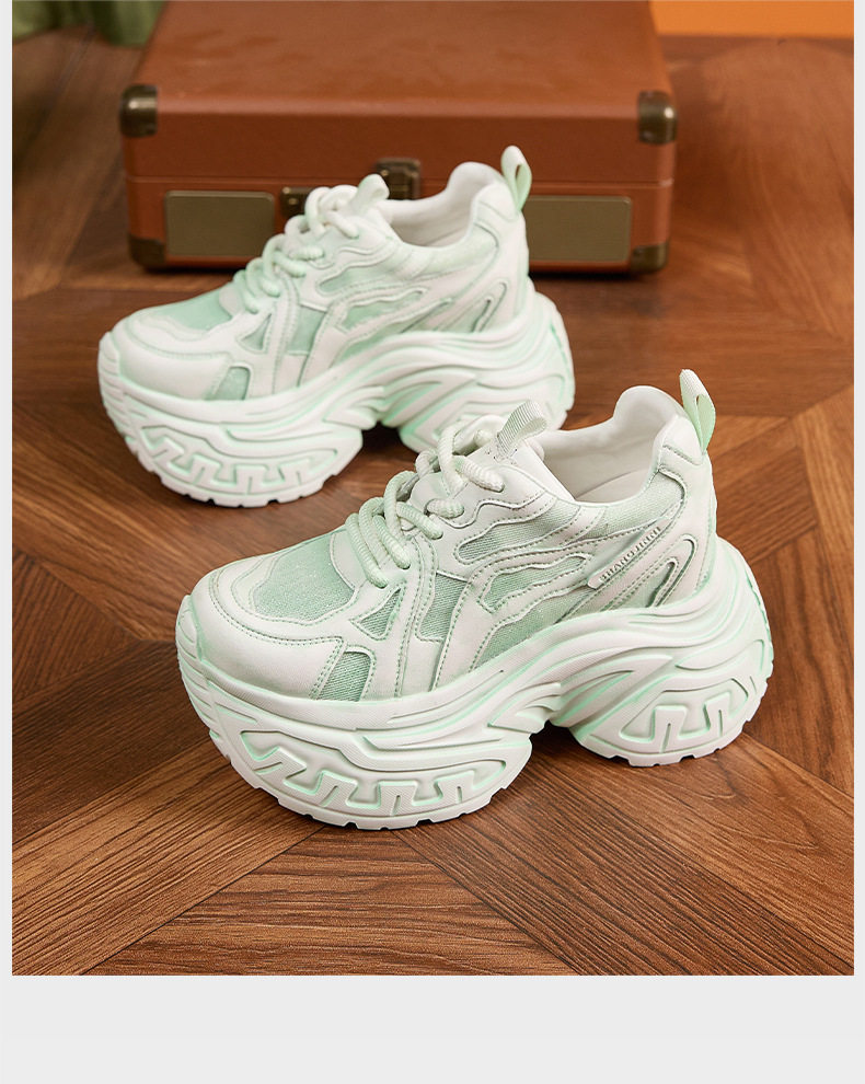 Giày sandal cao gót nữ hở mũi đế xuồng platform, gót siêu cao 8 cm, form mũi tròn, quai ngang dây buộc — Bột trắng, Bạc, Trắng, xanh lá chi tiết 22