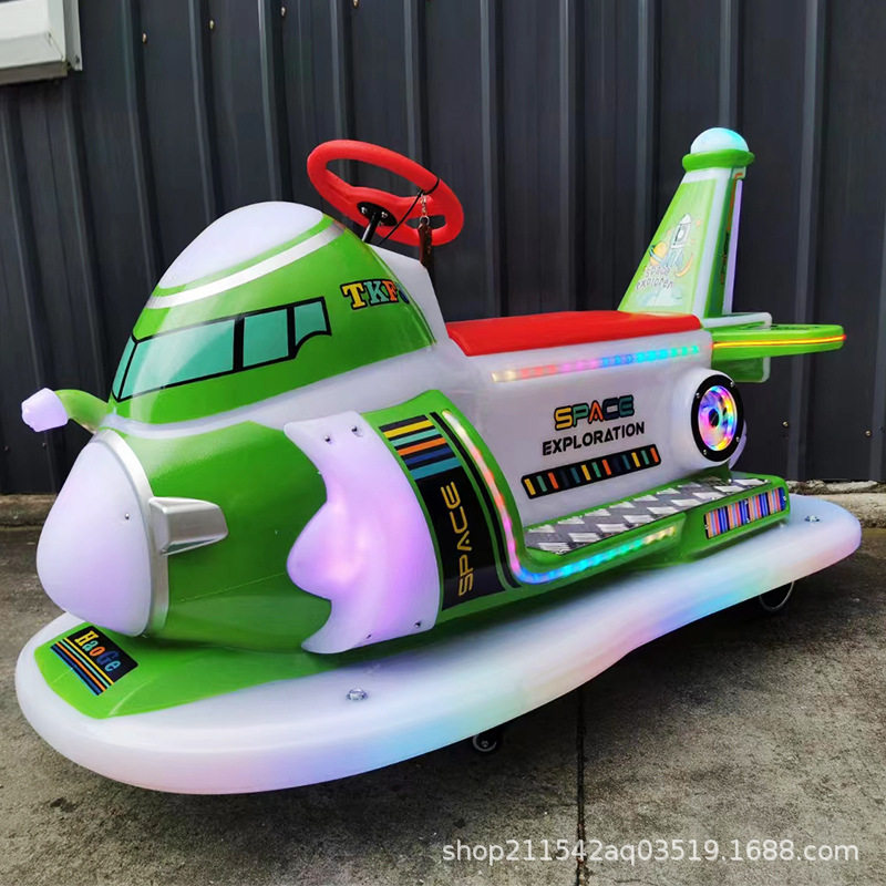 2025 New Children's Square Electric Bumper Car Mall Car Amusement Equipment Park Stall Luminous Double Battery