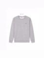 Cotton crew neck - grey with red trim