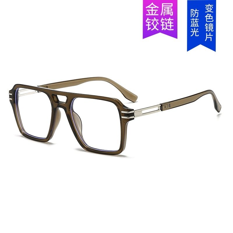 New Style Simple Anti-blue Light Flat Mirror Full Frame Retro Fashion Glasses Internet Celebre Same Style Frame Double Beam Flat Mirror