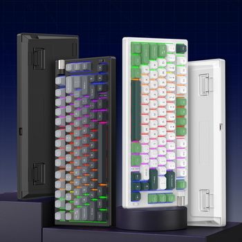 Factory Ready-Made Mechanical Keyboard Gk75 Three-Mode Wireless 2.4g Bluetooth Luminous Colorful Blue Axis Gaming Keyboard