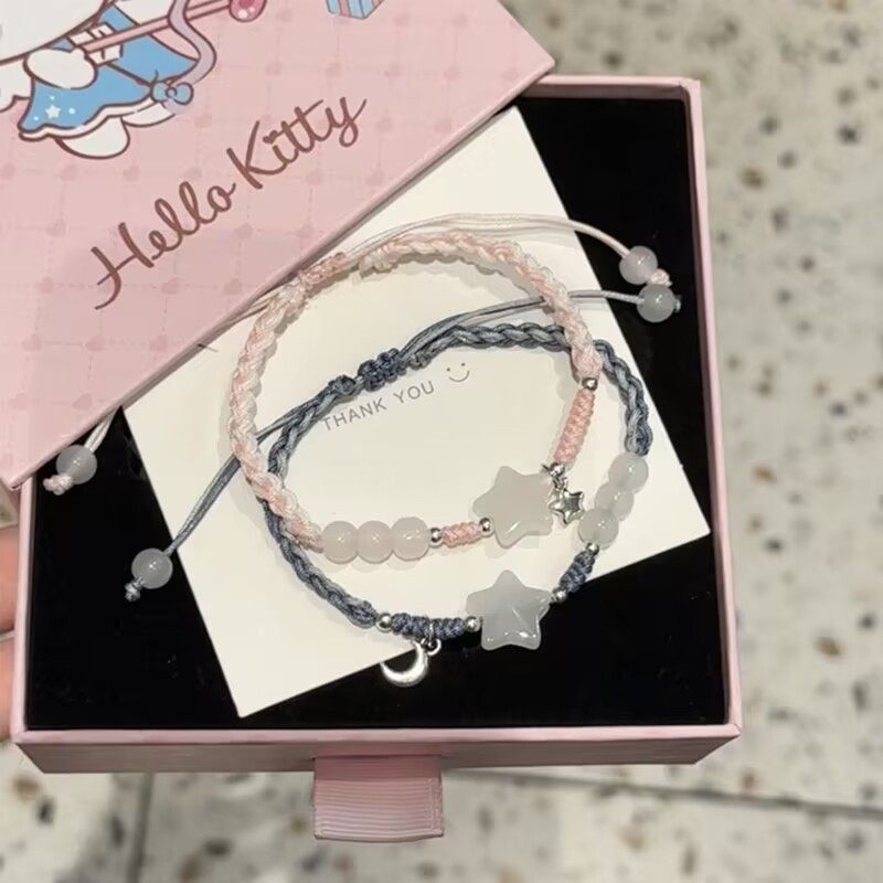 Chinese Style Star Woven All-match Bracelet for Women Ins Niche Simple Girlfriend Hand Rope Super Fairy Couple Gift for Girlfriend