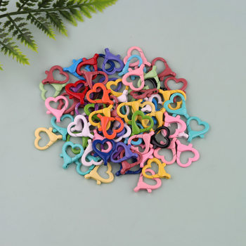 Color paint love lobster buckle peach heart spring buckle diy handmade accessories connecting keychain material accessories