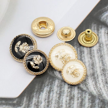 Wholesale exquisite rose metal buckle Chanel style socialite coat trench coat decorative buckle women's suit cuff button