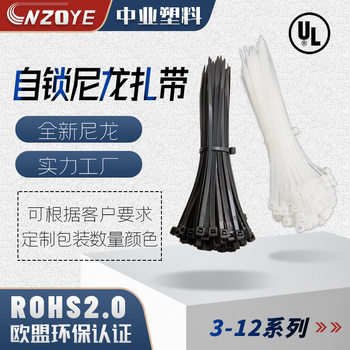 Factory nylon cable tie 3*12*4*20*5*8*10 self-locking plastic cable rolling wire harness binding belt wholesale
