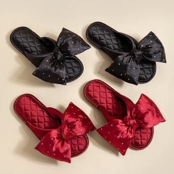 Sweet bow girl wedding slippers festive wedding men and women couples sandals factory direct a generation of hair