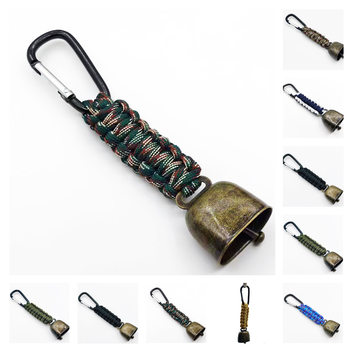 Cross-Border New Product Outdoor Camping Warning Bell Waist Pendant Bell Paracord Woven Life-Saving Supplies Keychain Lanyard