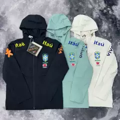 Brazilian Team Neymar's Same Style Windproof and Waterproof Jacket for Men and Women, Fleece-Lined, Thin Sports Winter Coat with Hood