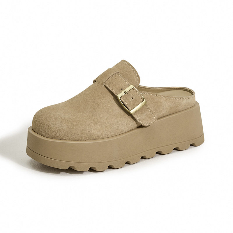 Sandal Birkenstock nữ đế dày mũi tròn, phong cách thoải mái — Xanh rêu, Kaki, Nâu lạc đà