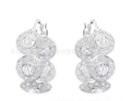 White crystal roman white gold earrings