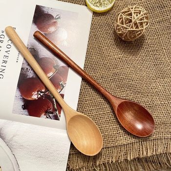Japanese-style wooden spoon long handle spoon spoon spoon spoon spoon wooden soup spoon small size honey spoon tableware household eating