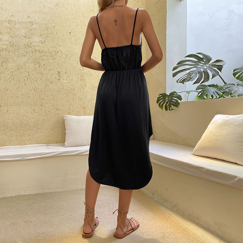 Lace Trimmed Cami Dress Sexy Summer Style Elegant Design Perfect for Parties or Casual Outings Wholesale Available
