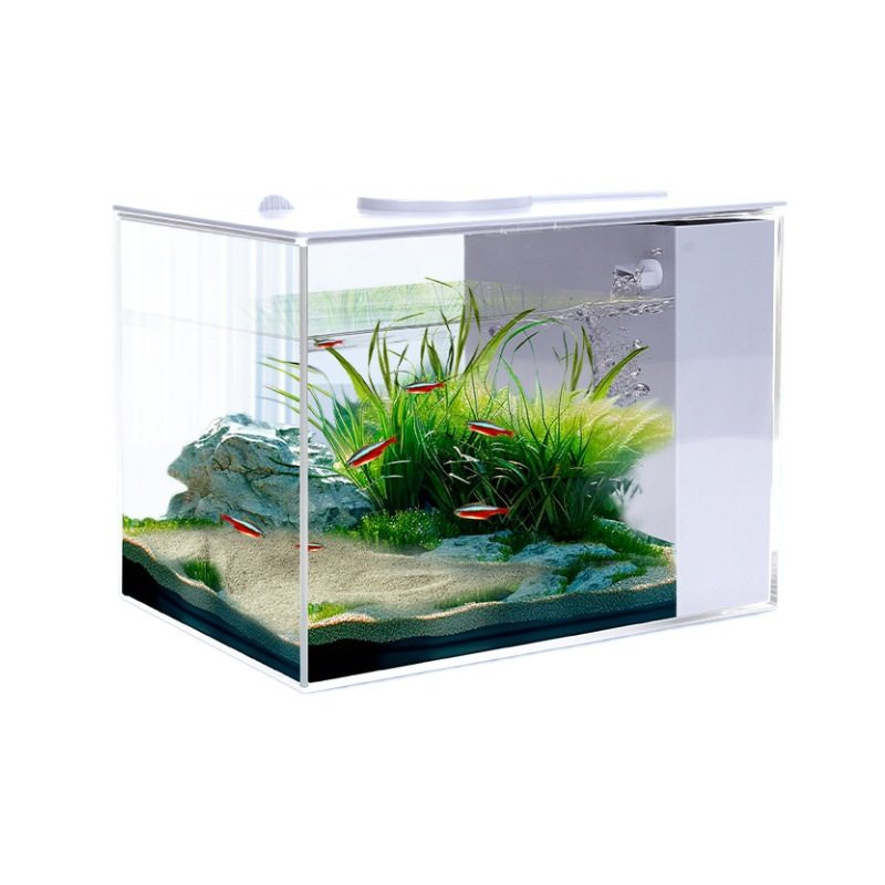 Desktop Small Fish Tank Fish Ecological Tank Desktop Integrated Filter Tank Small Household Living Room Landscaping Ornamental Fish Tank
