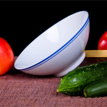 Jing Yun Underglaze Color Health Environmental Protection High Temperature Old Blue Edge Bowl Soybean Milk Bowl Neek Bowl Rice Bowl Ceramic Tableware None