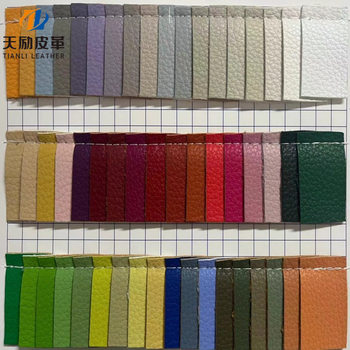 Spot PU small litchi grain leather fabric 1.2MM cotton velvet bottom soft scratch-resistant handbags bags imitation leather