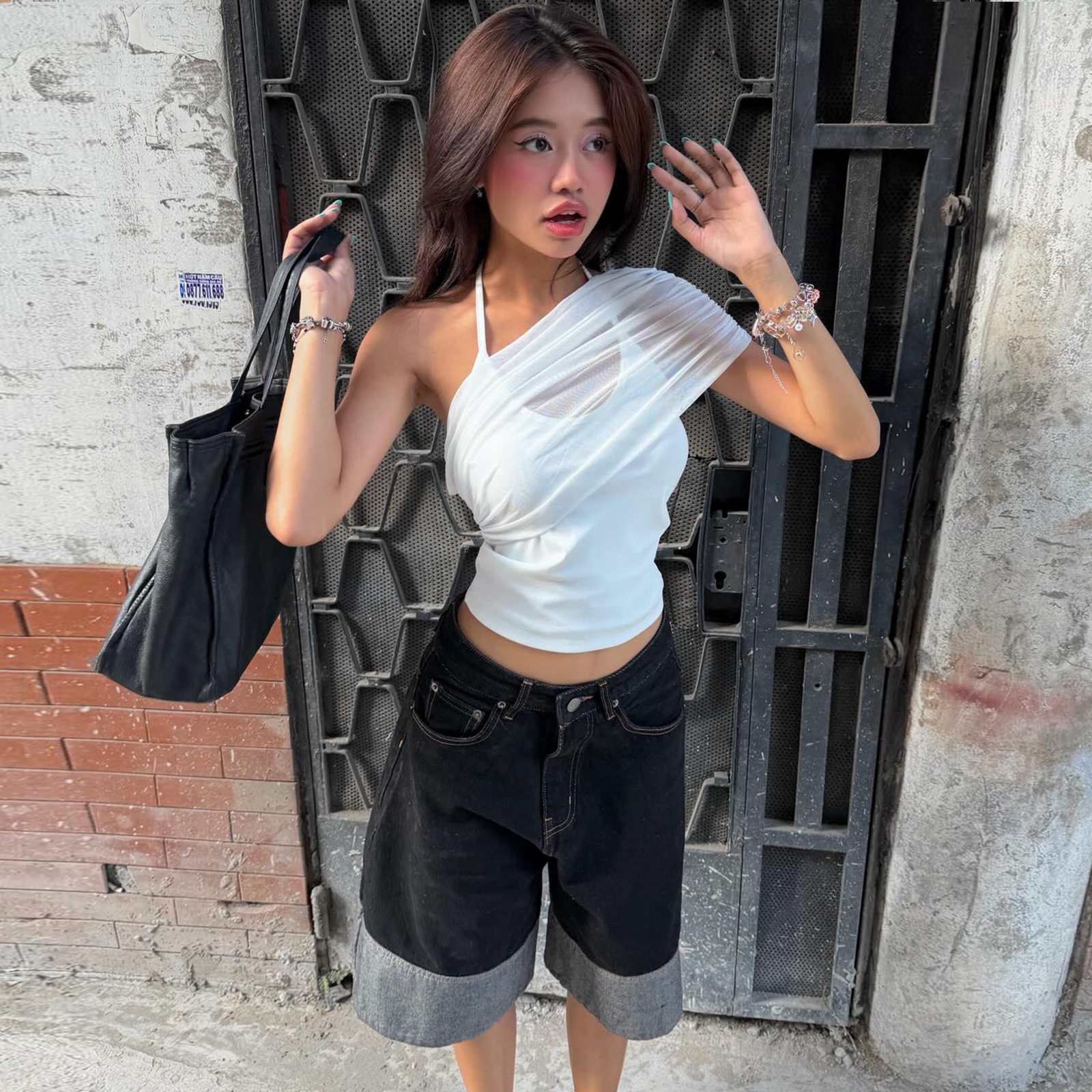 Womens Summer Top Stylish Color Block Design Sheer Mesh Insert Casual Wear Wholesale Available
