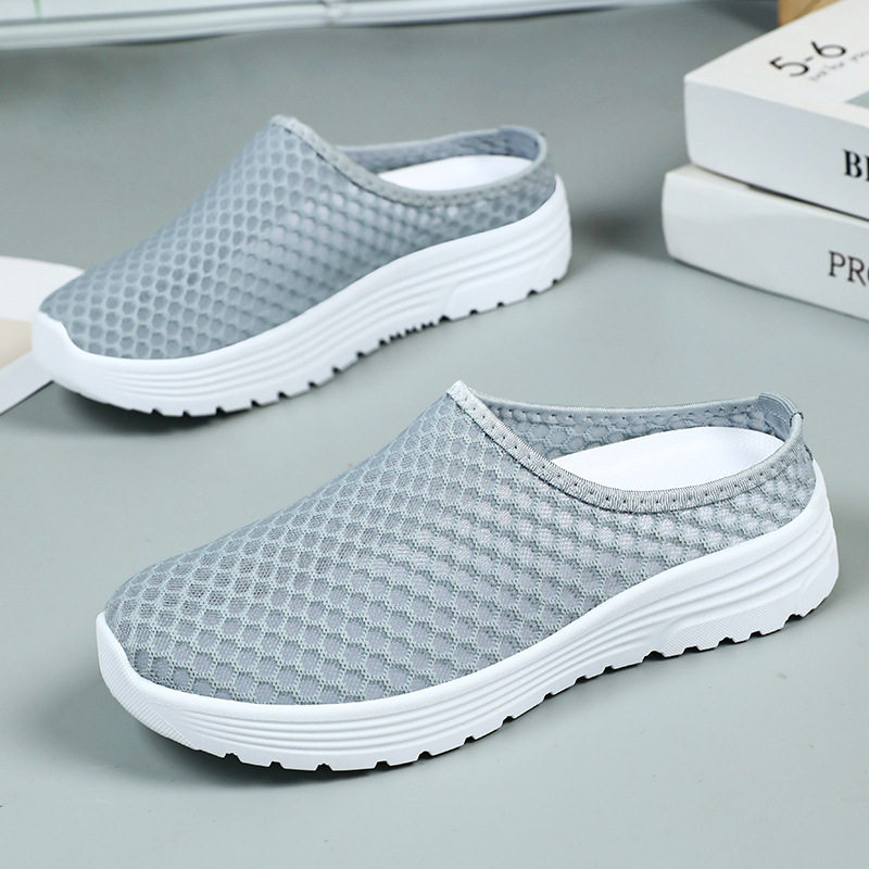 Shoes Women's Slippers Cross-Border Large Size Breathable Mesh Shoes Soft Soles Not Tiring Feet Casual Shoes Slip-On Lazy Shoes Dropshipping