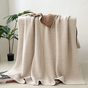 New Home Goods Class a Solid Color Half-Velvet Throw Blanket for Living Room Sofa Nap Blanket Leisure Knitted Blanket Suitable for All Seasons