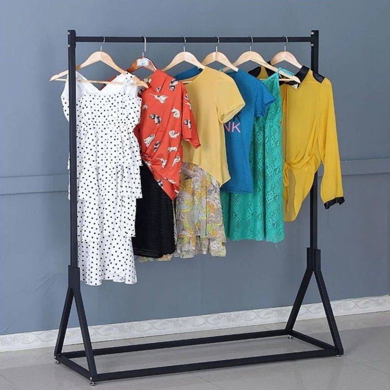 Iron Clothing Store Display Rack Floor-Standing Island Clothes Rack Men's and Women's Clothing Store Shelves Household Clothes Drying Rack Coat Rack