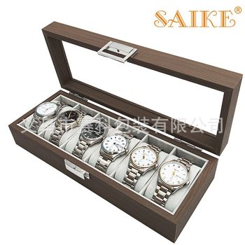 Spot wholesale walnut wood 6 Watch storage display box 6 Watch packaging wooden