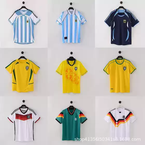Gz Retro Jerseys National Team Brazil Argentina Germany Netherlands Football Uniforms Retro Short-Sleeved Wholesale