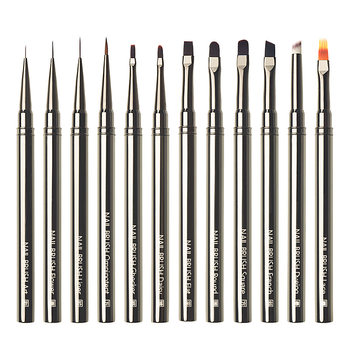 Cross-Border Mixed Price Excellent Cross-Border Manicure Pen Set Brush Set Metal Rod Painting Flower Painting Generous Phototherapy Pen
