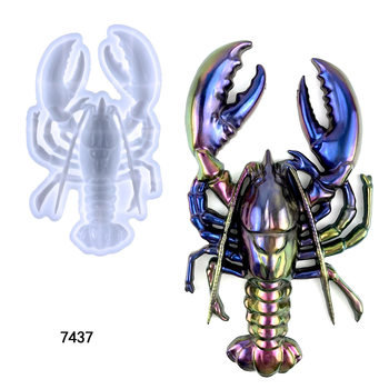 Semi-Three-Dimensional Lobster Pendant Glue Mold DIY Crayfish Wall Decoration Pendant Desktop Ornaments Silicone Mold