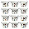 Household Ceramic Bowl Creative Cartoon Character New Rice Bowl Family of Four Family Differentiated Dishes Family Bowl Set
