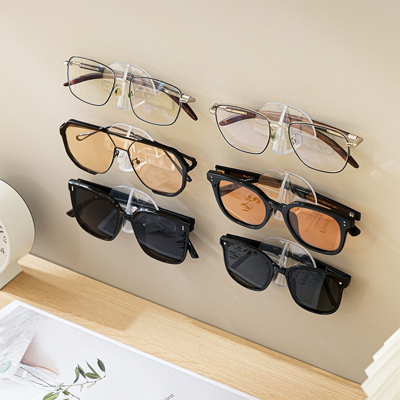 Cross-Border Glasses Storage Rack Glasses Dust-Proof Bracket Bathroom Bedside Wall-Mounted Sunglasses Storage Rack