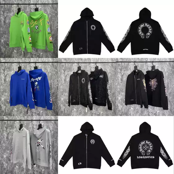 24Ss New High Quality Chrome Hearts Horseshoe Cross Hooded Zipper Sweatshirt Factory Wholesale