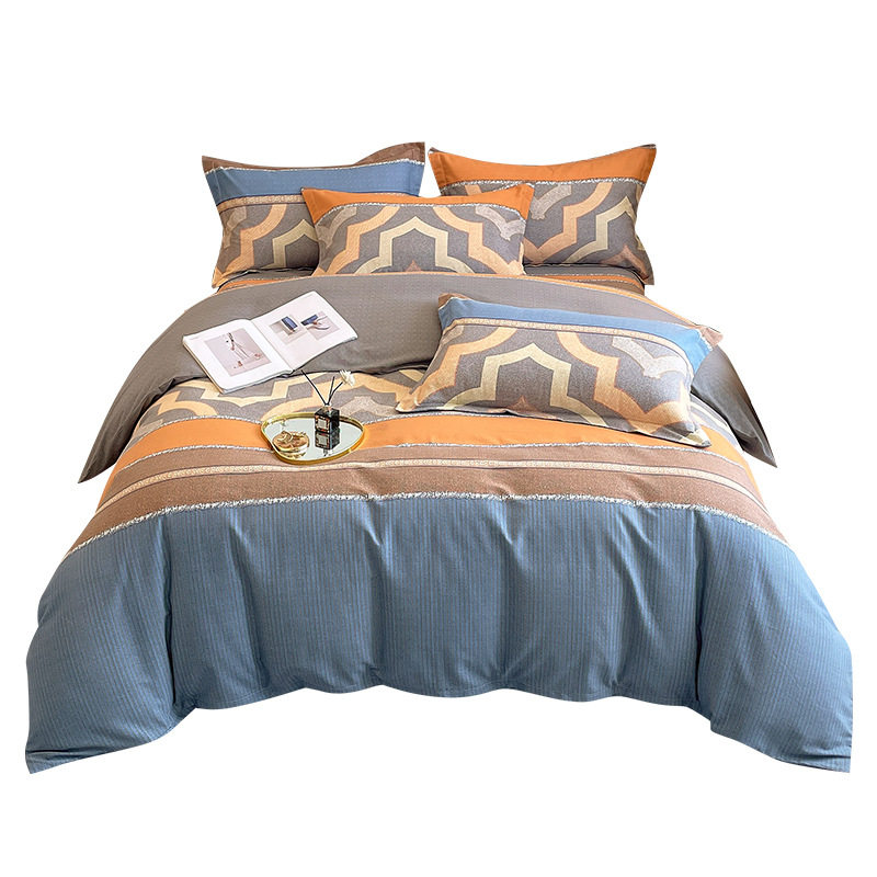 Sanding four-piece cotton 2022 new 100 cotton bedding thick quilt bedding three-piece set 4