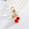 Cross-Border Foreign Trade Hot-Selling Versatile Fashionable Cherry Keychain Modern Simple High-End Metal Bag Pendant