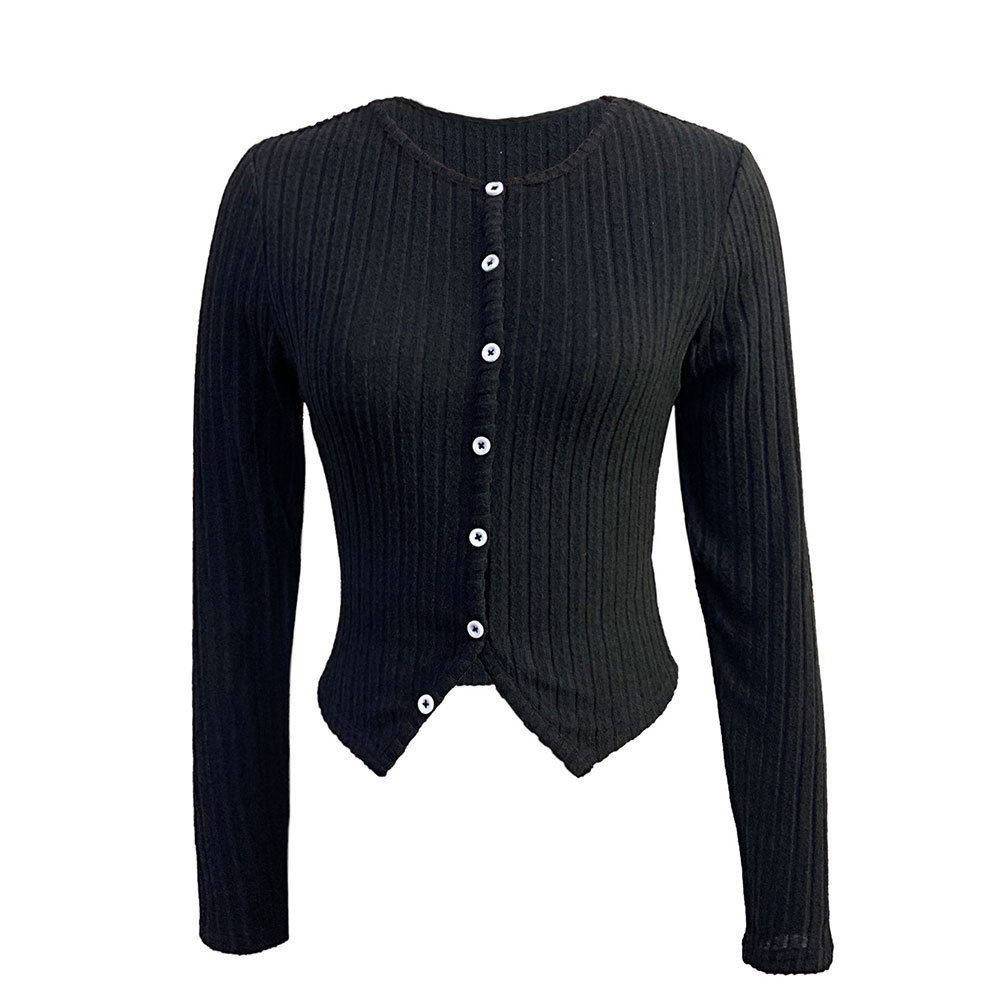 Womens Cropped Long Sleeve T Shirt Minimalist Style Chic Design Spring Summer Fashion Wholesale Available