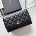 Sheepskin silver buckle black