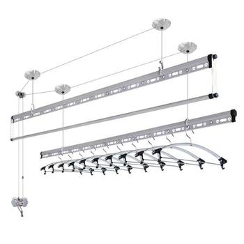 Balcony Hand-Cranked Adjustable Clothes Drying Rack Double-Pole Indoor Thickened Clothes Drying Rack Single-Pole Double-Pole Multi-Functional Clothes Drying Rack