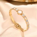 Gold - heavy duty roman bangle