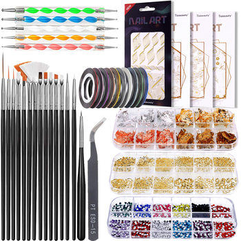 Amazon nail set full set diy shop nail pen tool nail stickers hollow rivet jewelry drill wholesale