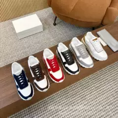 2026 Men's Retro Suede Patchwork Thick-Soled Casual Sneakers, Blue Style, Simple and Versatile Dad Shoes