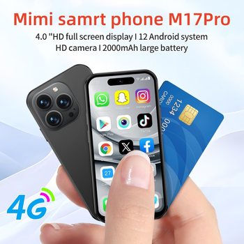 Global Band Google Gps Dynamic Island 4.0 Screen 4g Network Android 12 Thin Mini M17Pro Smart Small Phone