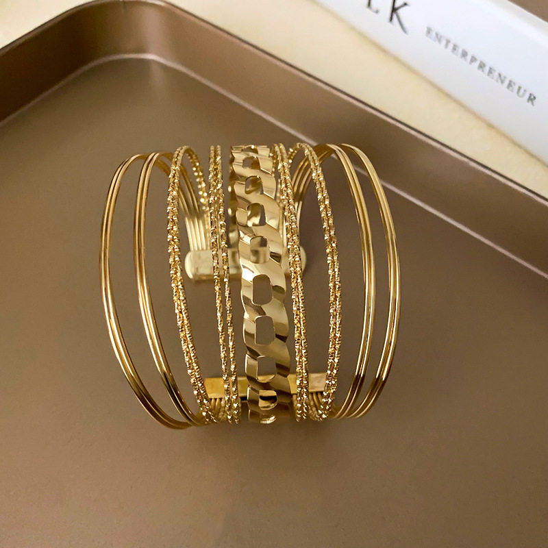 欧美跨境简约时尚手镯臂环小众冷淡风气质手环高级感百搭手饰批发