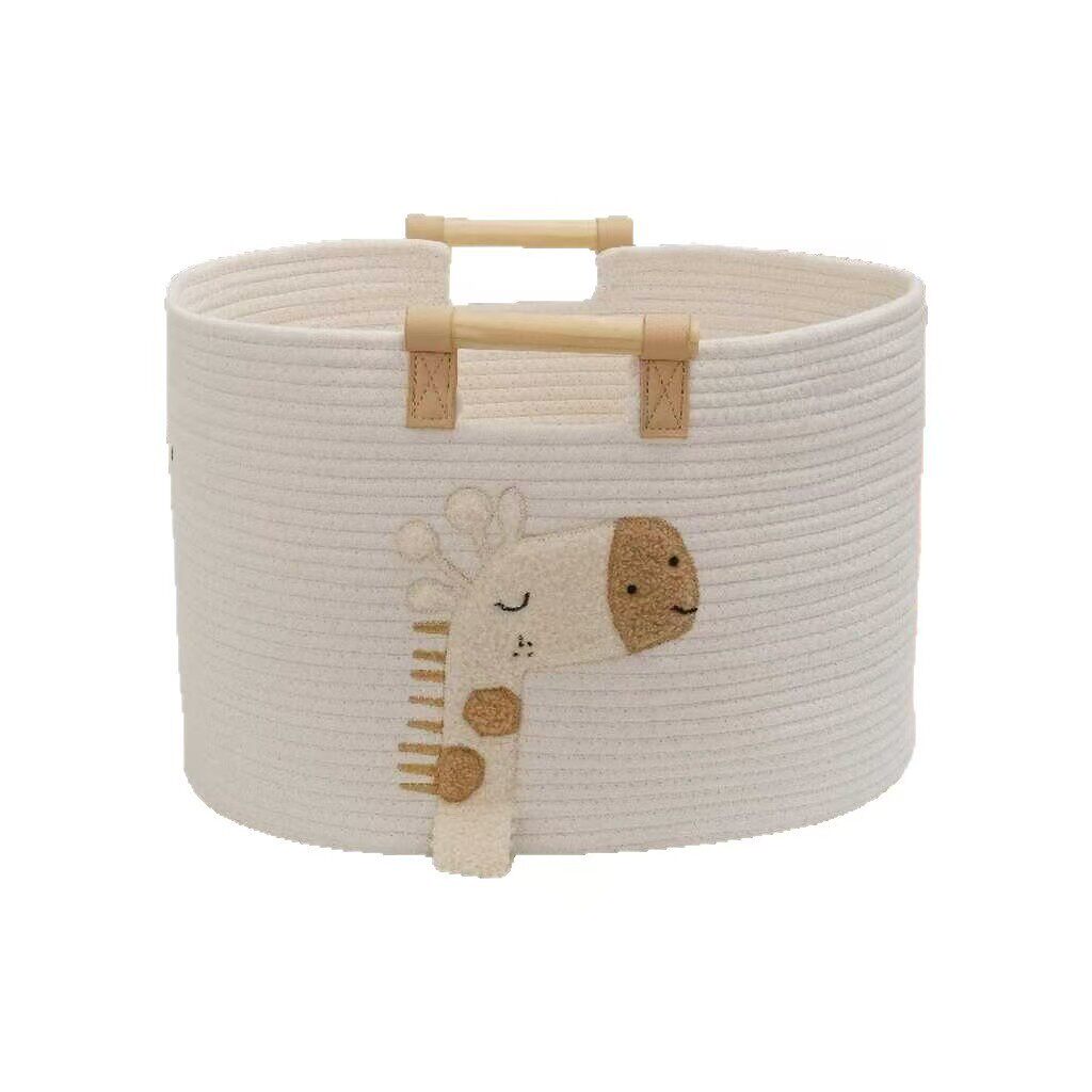 Cartoon Cotton Thread Woven Storage Basket Toy Snack Storage Basket Living Room Desktop Sundry Storage Basket Factory Direct Supply