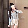 [Set] French Style Fashionable Accessible Luxury Style Gold Button Knitted Suspender Cardigan Slimming Look Two-Piece Set