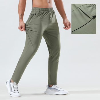LULU Sports Quick-drying Pants Men's Loose Summer Thin Ice Silk Outdoor Running Fitness Yoga Leisure Training Pants