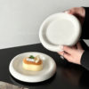 Ins Style Chubby Dessert Plate High-Value Household Pure White Ceramic Plate Milk Fufu Cake Plate Breakfast Plate Plate
