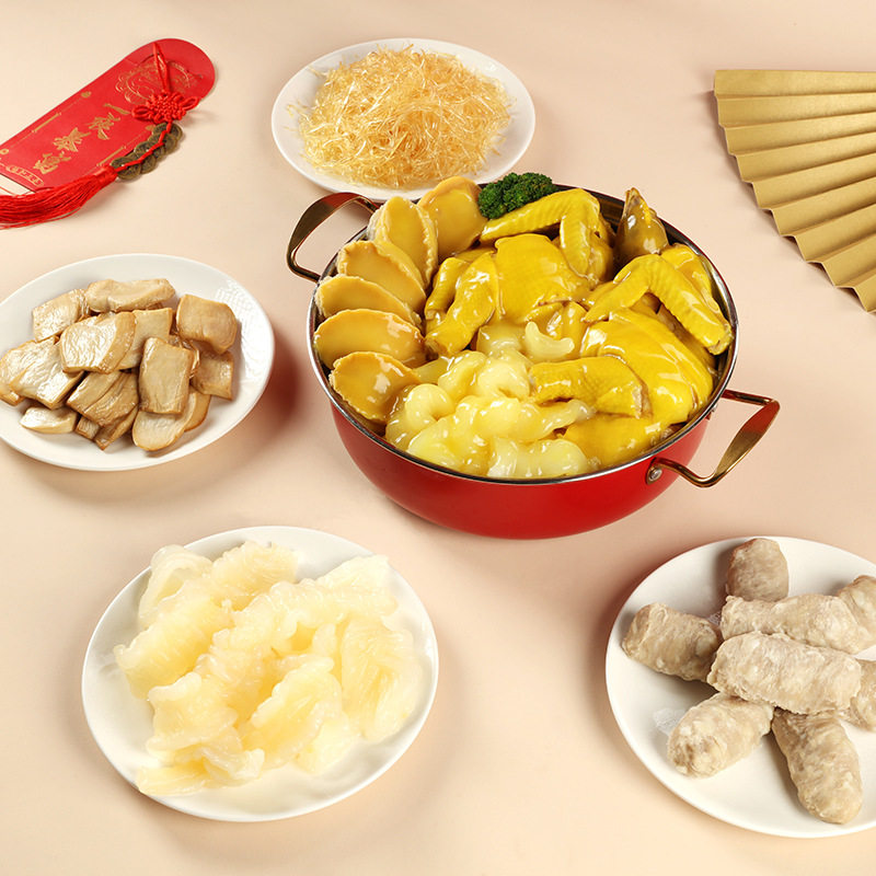 Qindongsen Mid-Autumn Festival Gift Box Abalone Fish Maw Chicken Pre-Made Dish Semi-Gold Soup Ready-To-Eat Fish Maw Hotel New Year Goods Gift