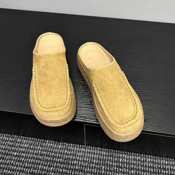 Men's 2025 Autumn New Japanese Style Thick-Soled Birkenstock Shoes Closed-Toe Slippers Retro Slip-On Loafers