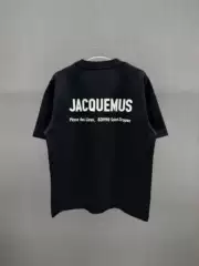 Cross-Border Jacquemus T-Shirt, Niche Pure Cotton Short-Sleeve Heavyweight T-Shirt, European and American Style Unisex T-Shirt, Loose Trendy Round Neck